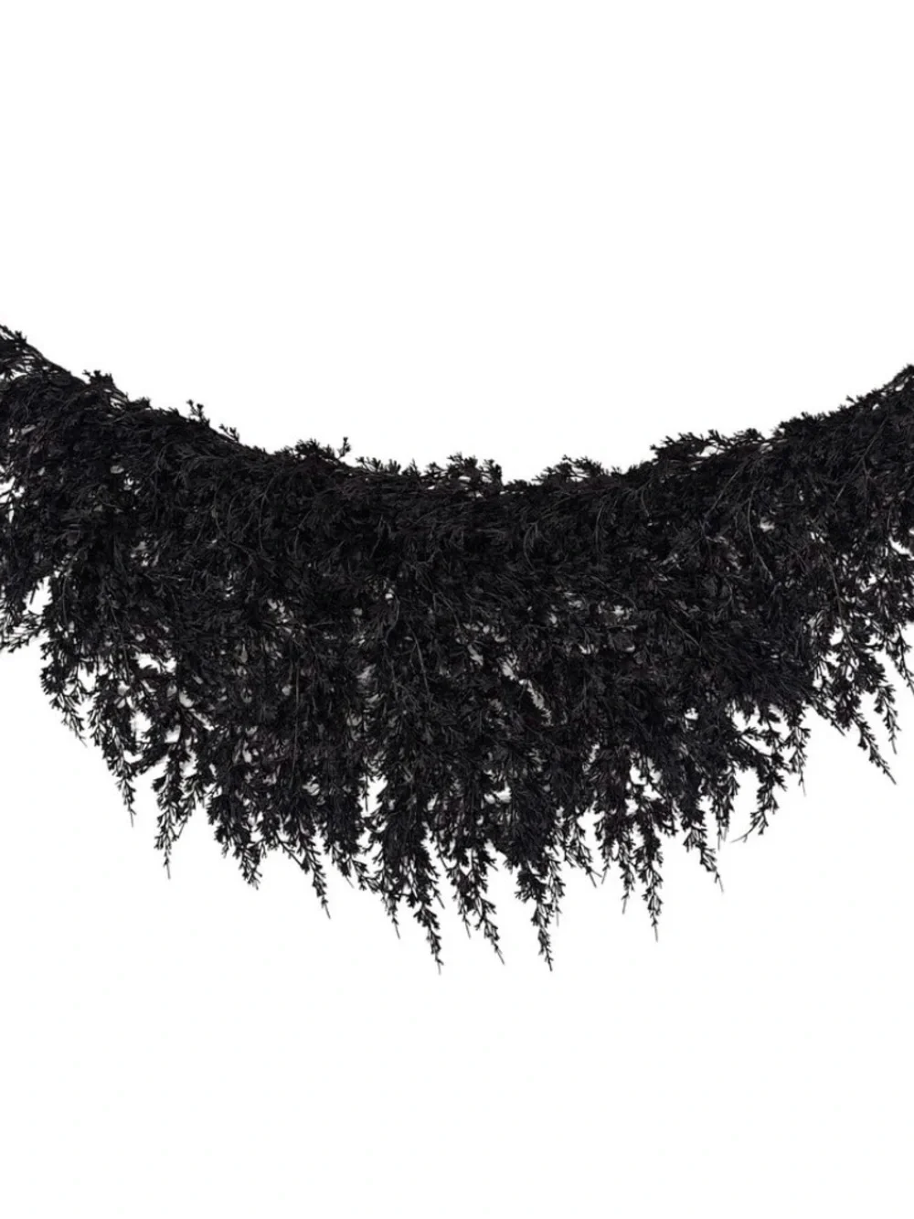My Texas House Halloween Drapey Faux Cedar Garland, Black, 6'